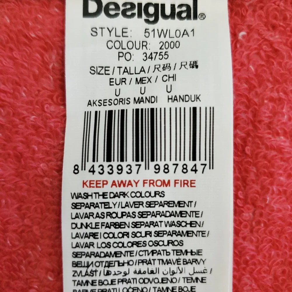 Desigual Botanical Floral Polka Dot Beach Bath Towel - New
